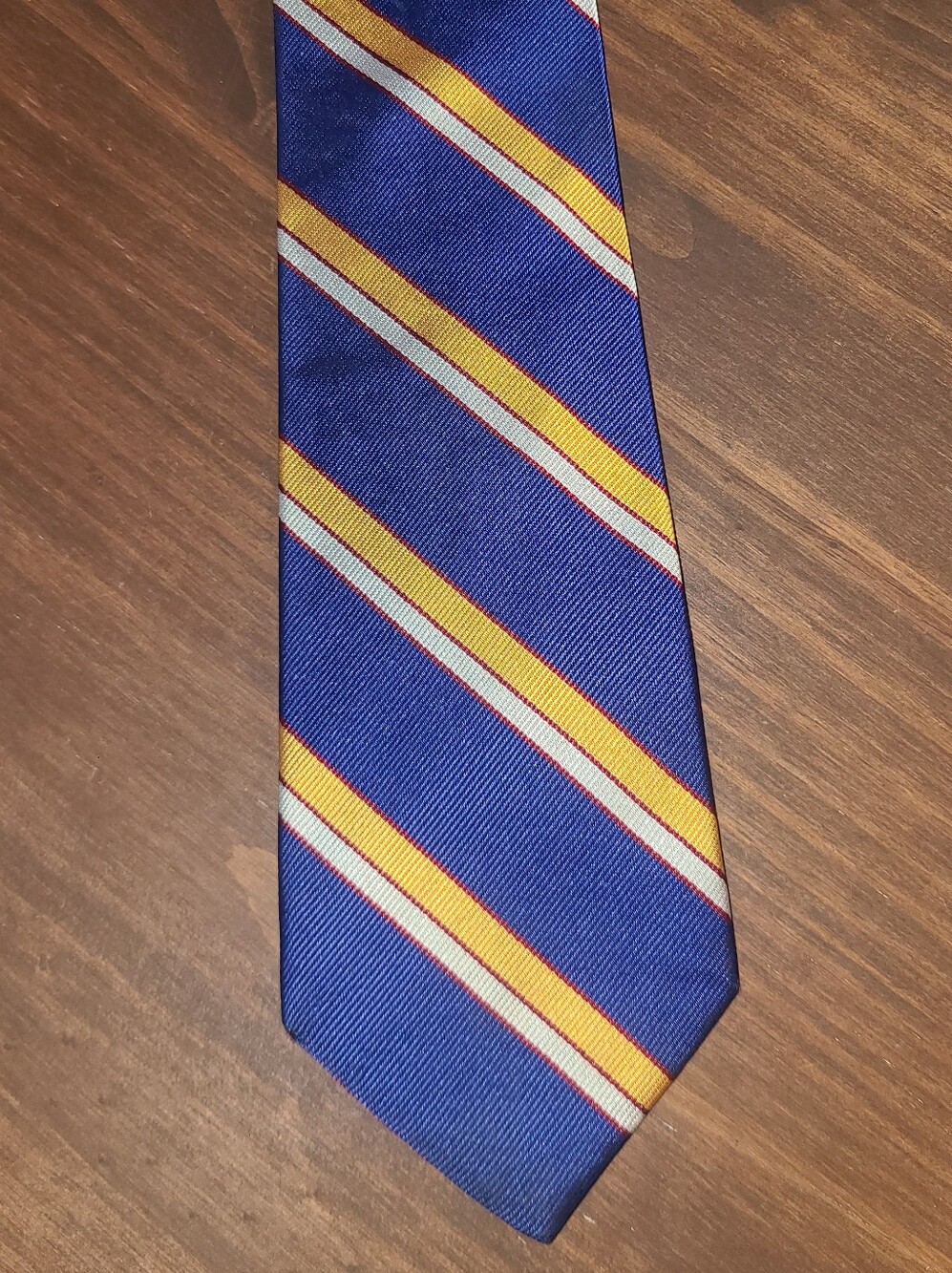 Ben Silver Silk Classic Blue and Yellow Striped Men's Tie